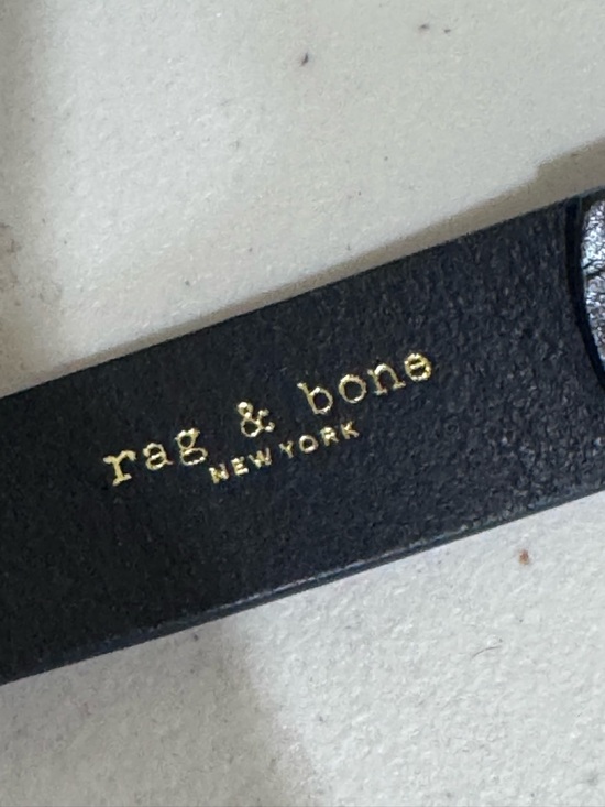 rag & bone Black Leather Belt with Blue Interior and Silver Hardware - Picture 2 of 13